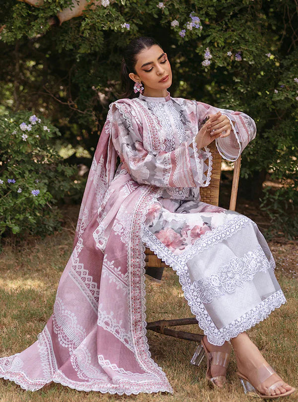 3PC Lawn Printed Shirt With Digital Printed Dupatta-1623 -fashion