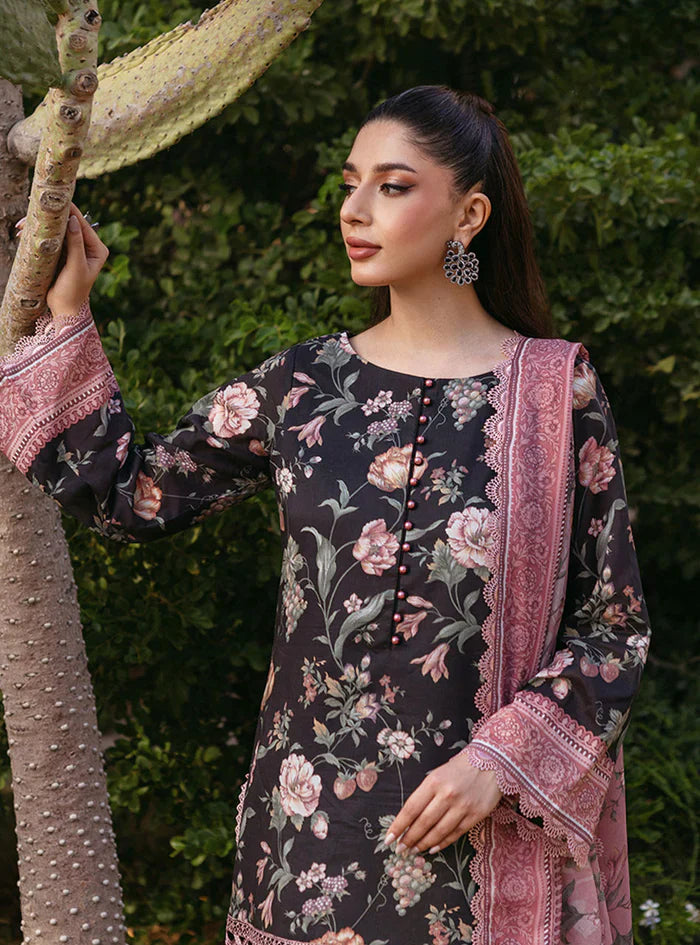 3PC Lawn Printed Shirt With Digital Printed Dupatta-1619 -fashion