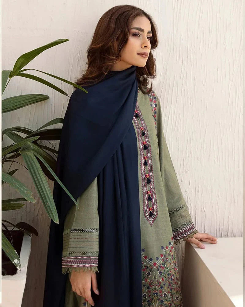 Lawn-3PC Embroidered With Lawn Dupatta-1122 -fashion