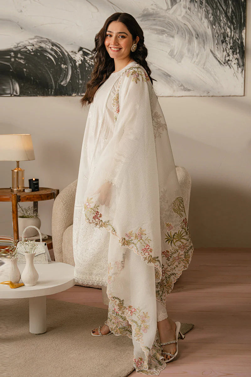 Lawn-3PC Embroidered Shirt with Organza Embroidered Dupatta-1069 -fashion