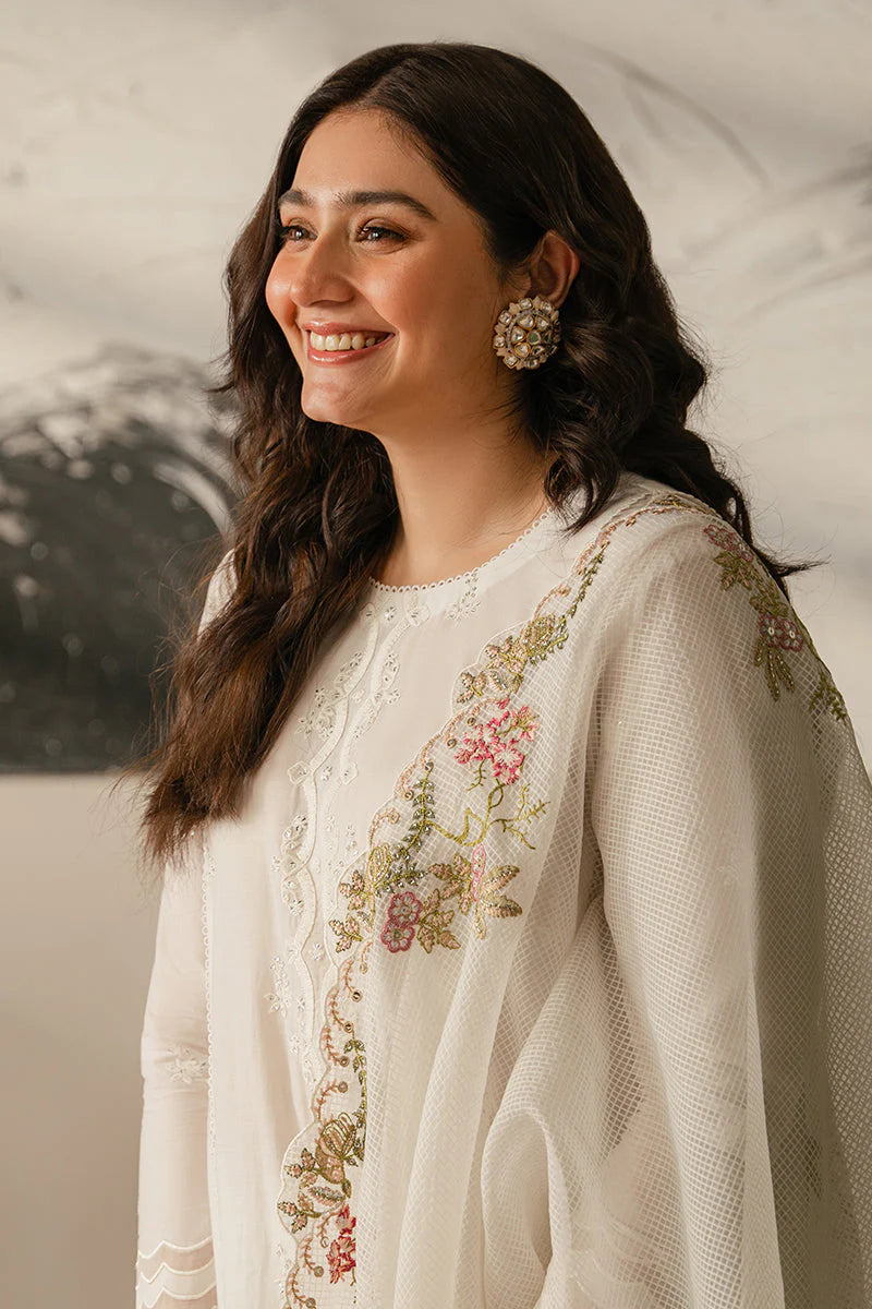 Lawn-3PC Embroidered Shirt with Organza Embroidered Dupatta-1069 -fashion