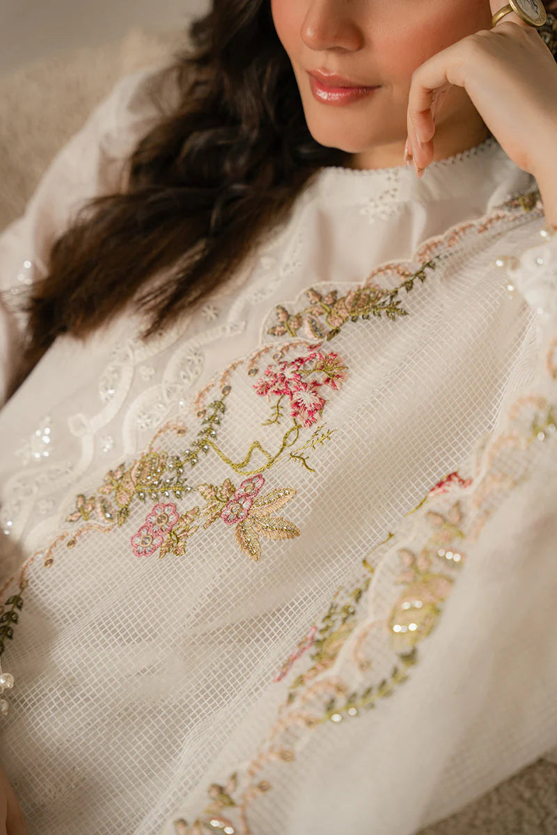Lawn-3PC Embroidered Shirt with Organza Embroidered Dupatta-1069 -fashion