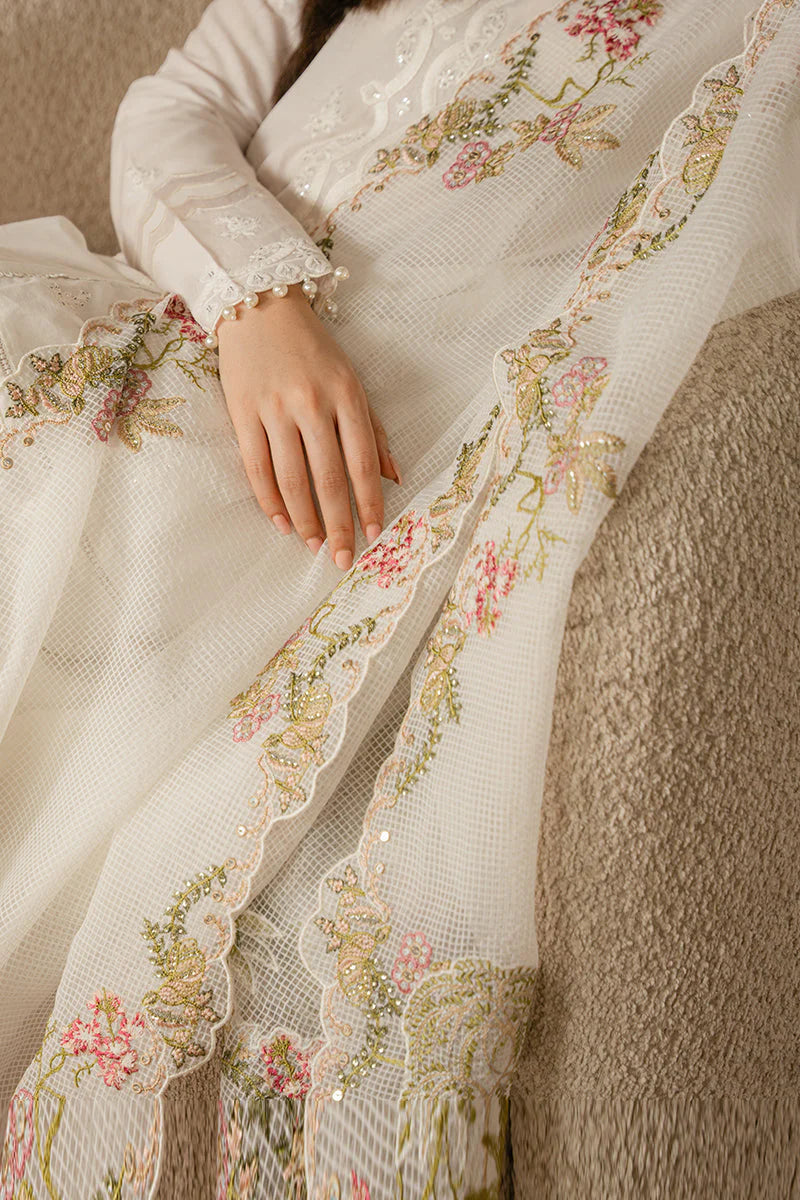 Lawn-3PC Embroidered Shirt with Organza Embroidered Dupatta-1069 -fashion