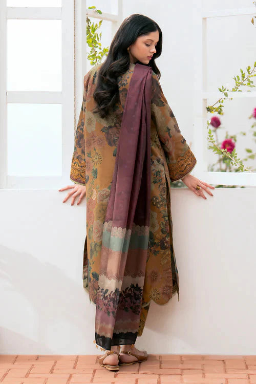 3PC Lawn Printed Shirt With Voile Printed Dupatta-1507 -fashion