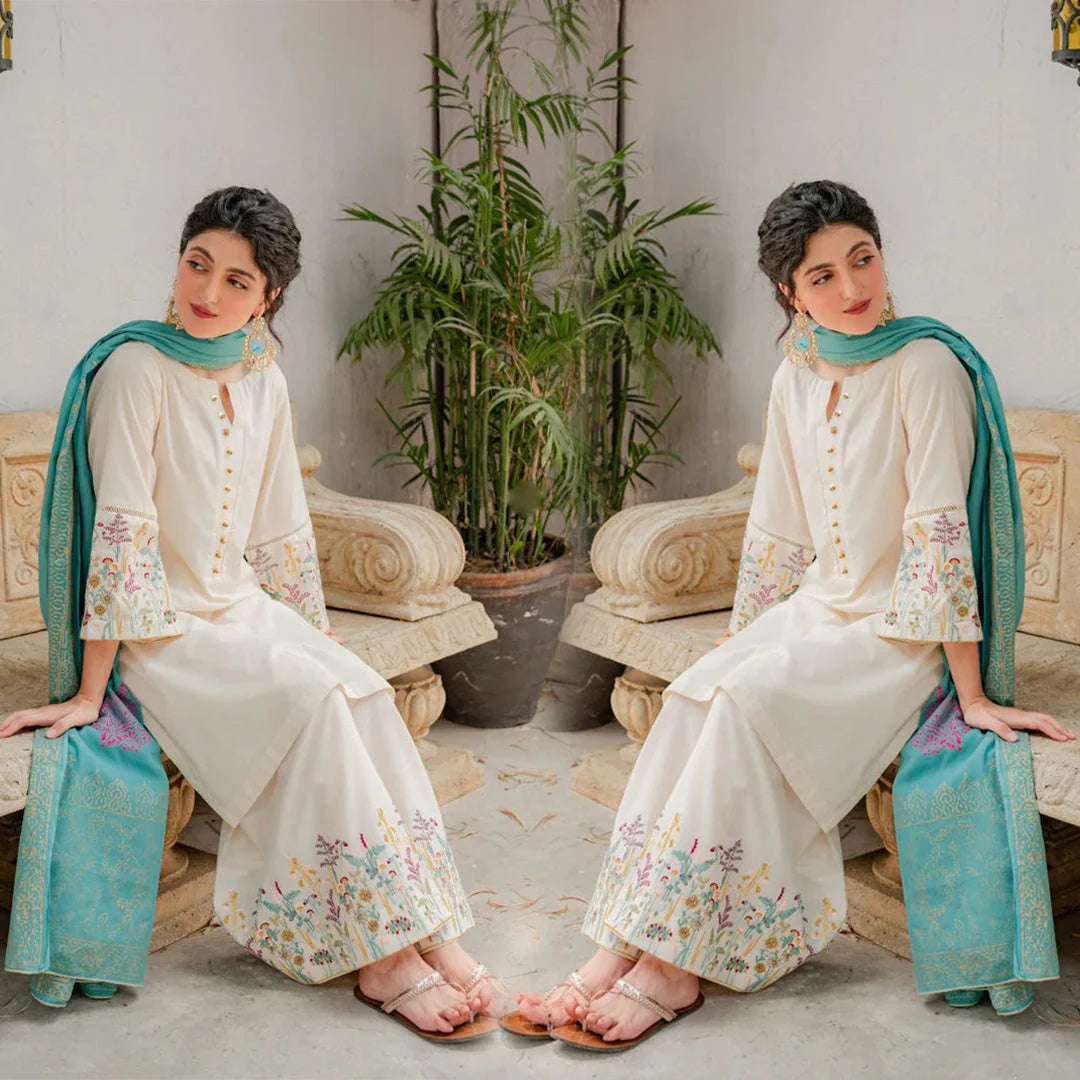 Lawn 3PC Embroidered-1029 -fashion