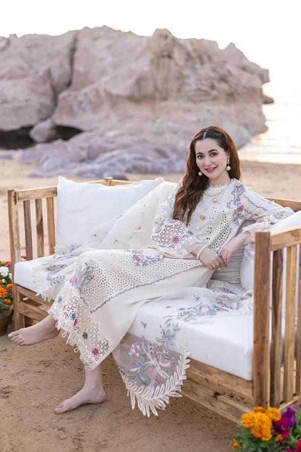 3PC Lawn Embroidered Shirt With Organza Embroidered Dupatta- 1050 -fashion