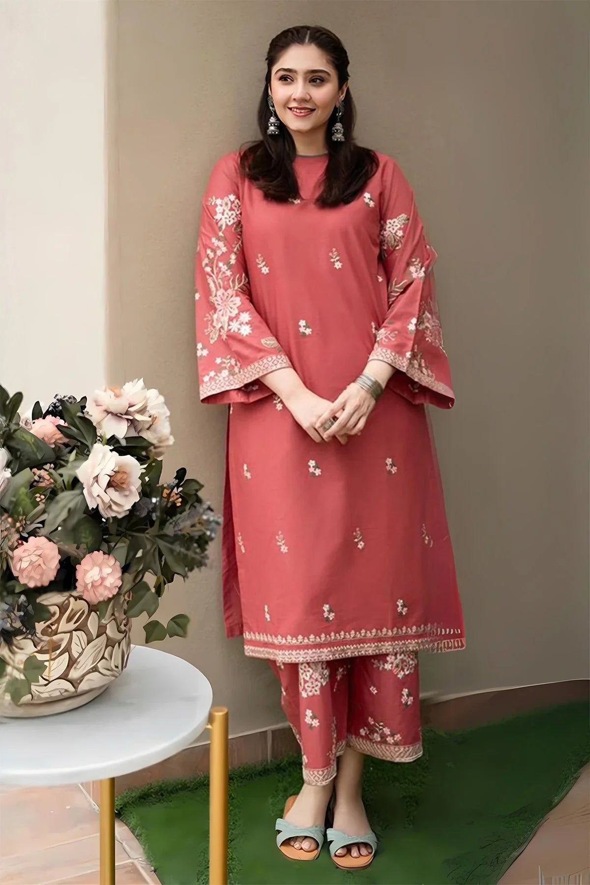 URGE Lawn 2PC EMBROIDERED SHIRT AND TROUSER-1012 -fashion