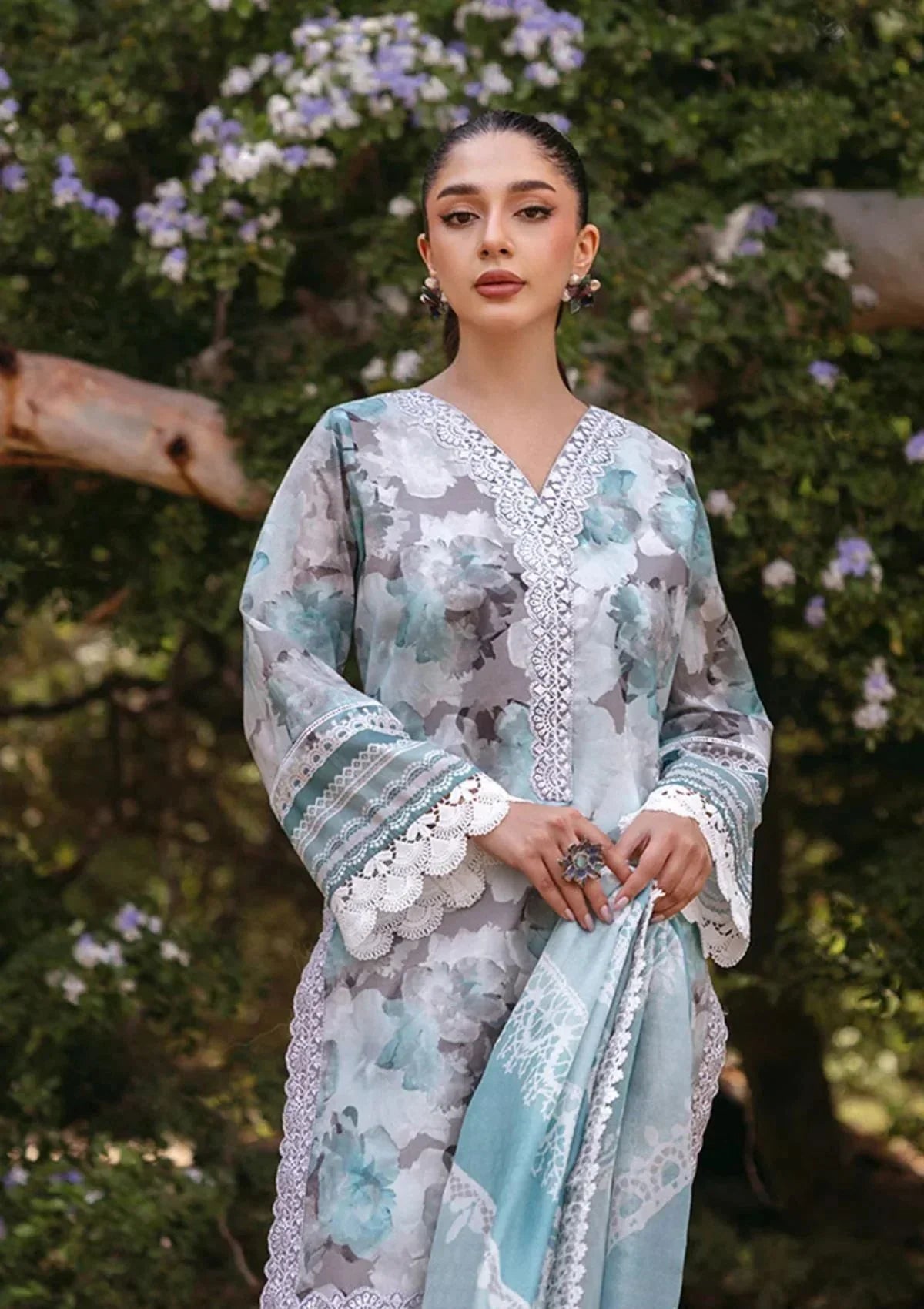 3PC Lawn Printed Shirt With Digital Printed Dupatta-1624 -fashion