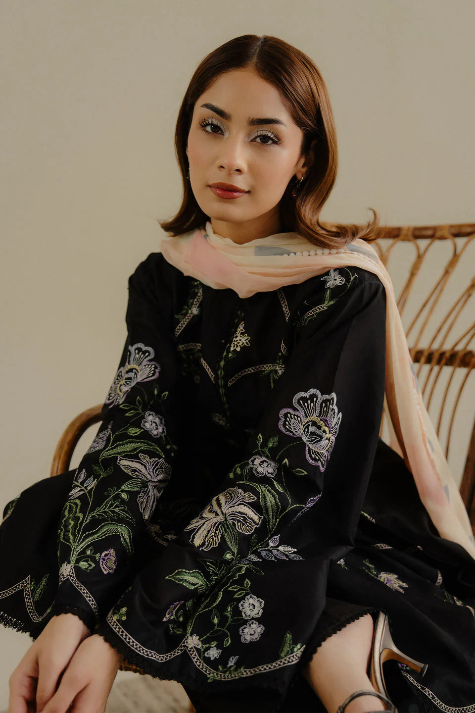 Lawn-3PC Embroidered Shirt with Digital Printed Jacquard Dupatta-1384 -fashion
