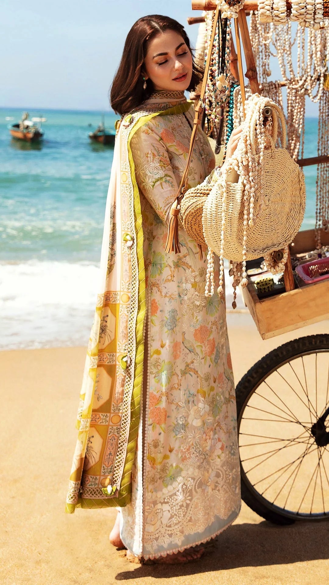 3PC-Printed Lawn Shirt With Voile Printed Dupatta-1545 -fashion