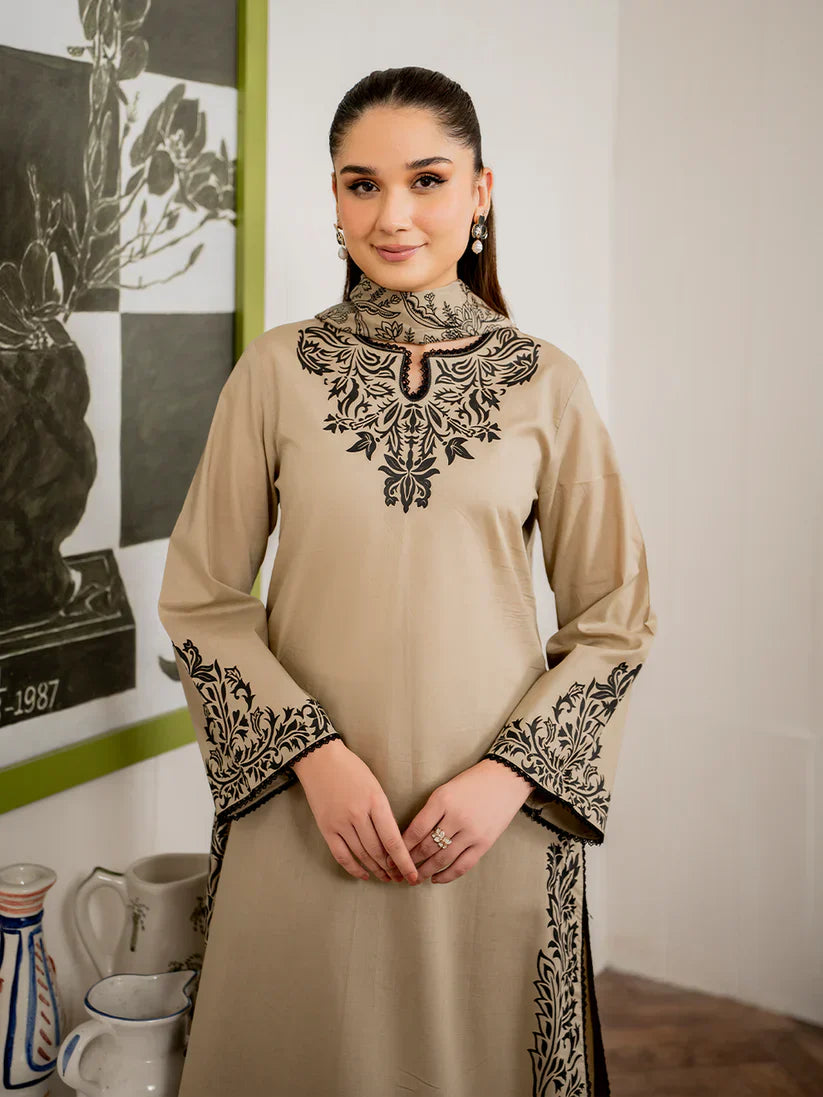 3PC Lawn Embroidered Shirt With Printed Dupatta-1150 -fashion