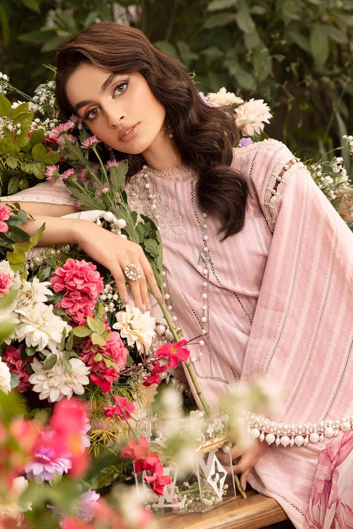 3PC-Printed Lawn Zarri Shirt With Voile Printed Dupatta-1530 -fashion