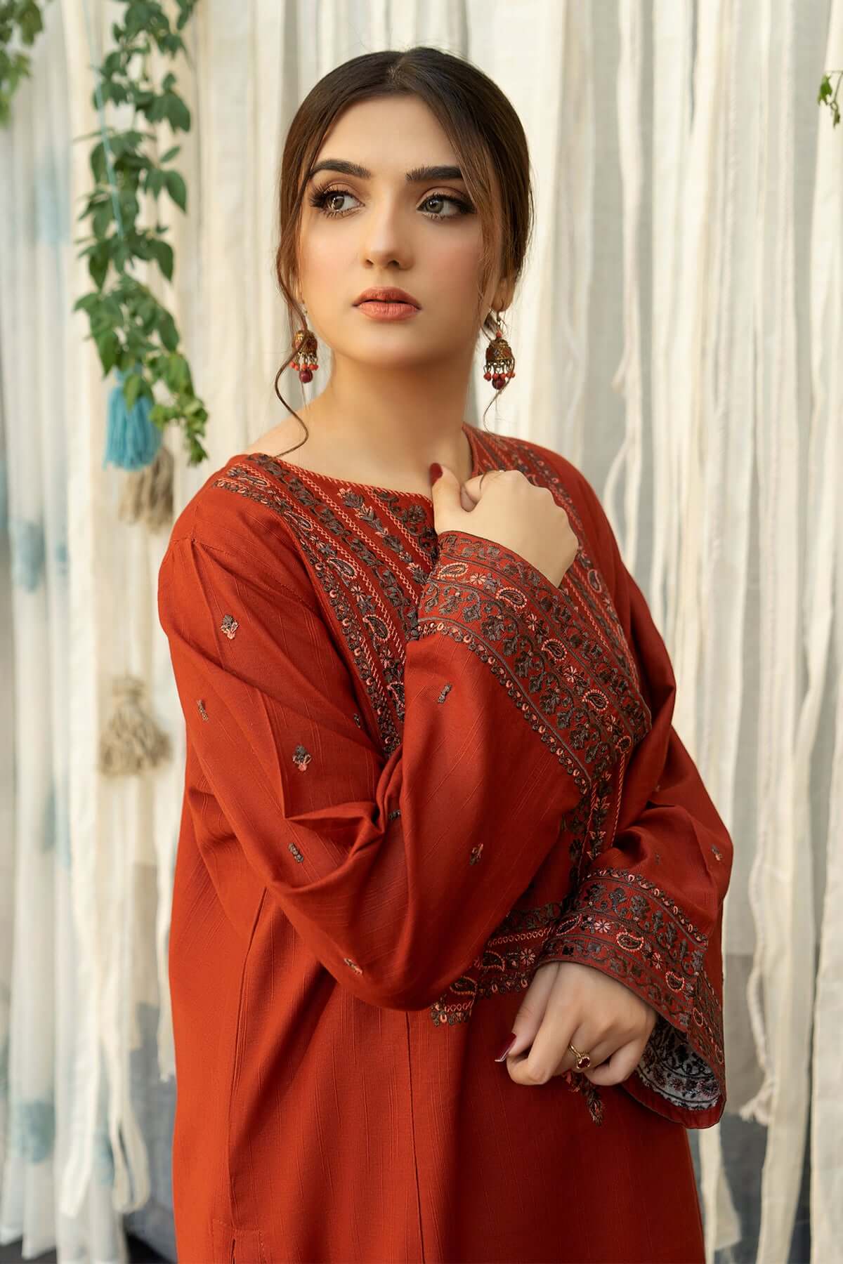 Lawn 3PC Embroidered Shirt with Digital Printed Dupatta-1192 -fashion