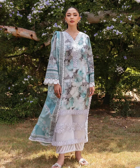 3PC Lawn Printed Shirt With Digital Printed Dupatta-1624 -fashion