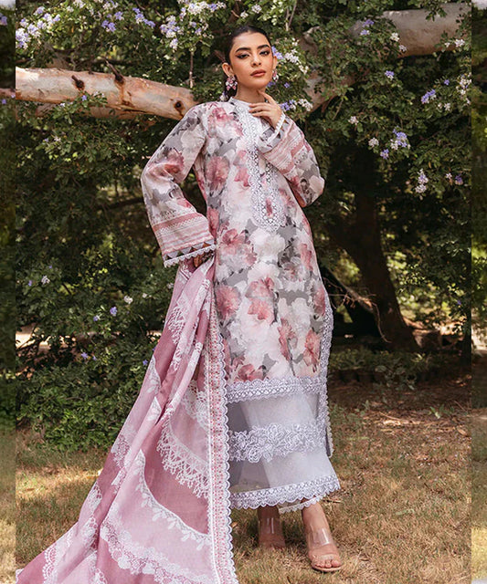 3PC Lawn Printed Shirt With Digital Printed Dupatta-1623 -fashion