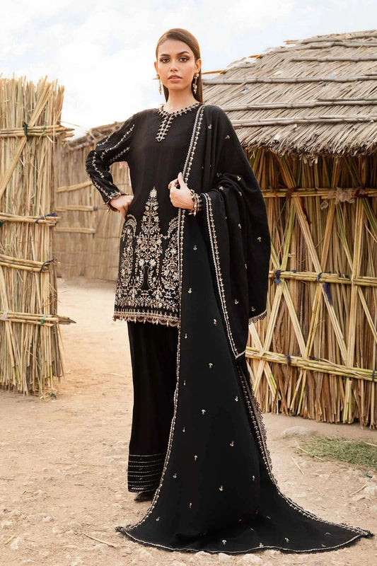 Lawn 3PC Embroidered Shirt with Embroidered Dupatta-1077 -fashion