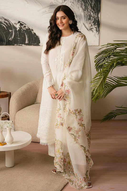 Lawn-3PC Embroidered Shirt with Organza Embroidered Dupatta-1069 -fashion