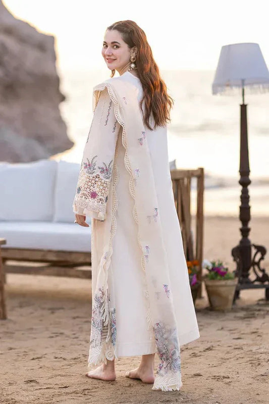 3PC Lawn Embroidered Shirt With Organza Embroidered Dupatta- 1050 -fashion