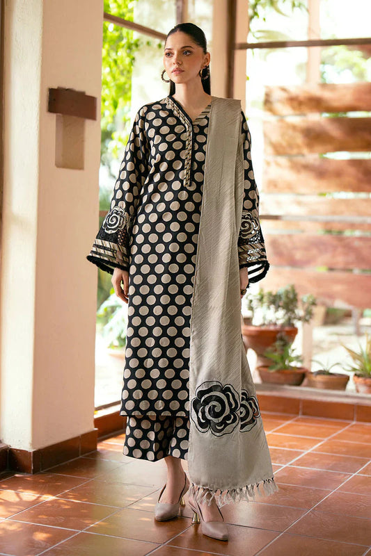 3PC Lawn Printed Shirt With Voile Printed Dupatta-1512 -fashion